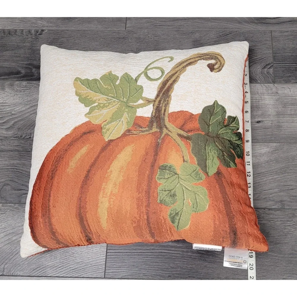 Oeko-Tex Great Pumpkin Decorative Pillow 18 x 18 inches Fall